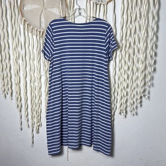 J. Jill NWT Short Sleeve A-Line Scoop Neck Casual Cotton/Modal Stripe Dress M/P - Picture 10 of 14